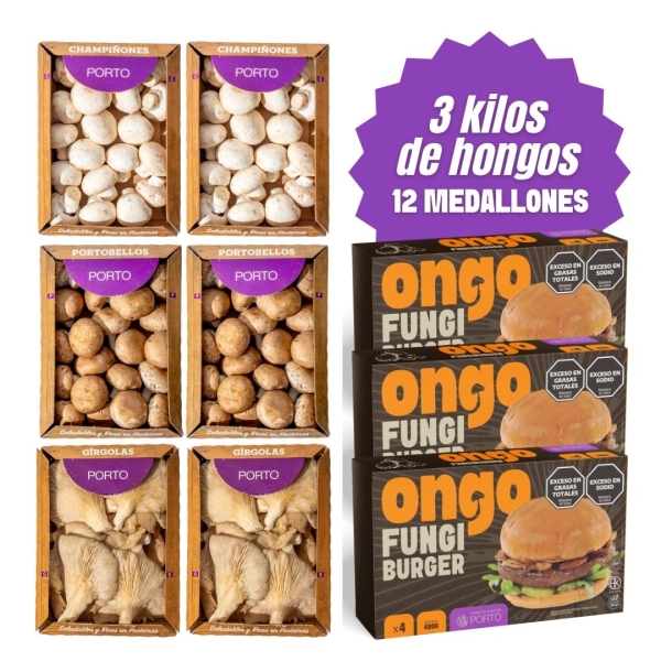 Champi + Porto + Girgolas + 12 Medallones Ongo