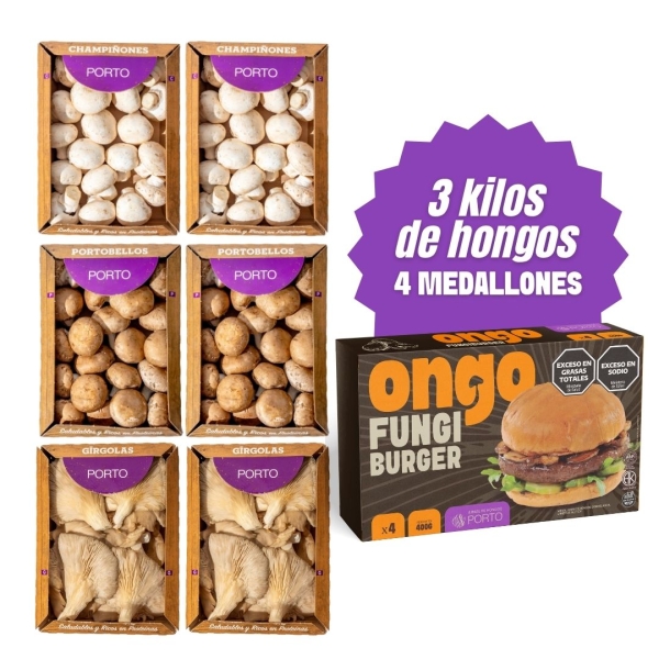 Champi + Porto + Girgolas + 4 Medallones Ongo
