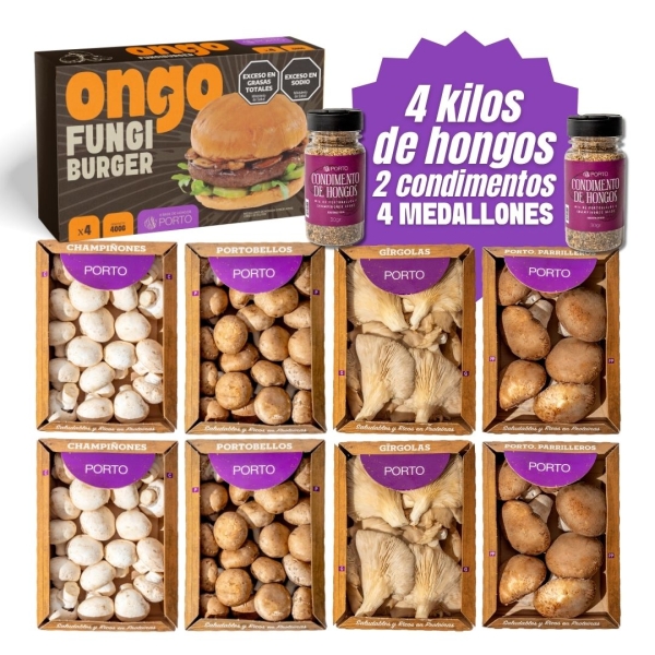 Champi + Porto + Girgolas + Parri + Condimento + 4 Medallones Ongo