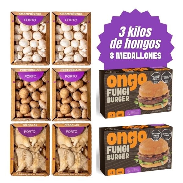 Champi + Porto + Girgolas + 8 Medallones Ongo
