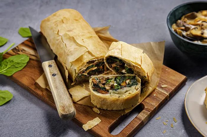 Strudel De Champiñones Y Espinacas